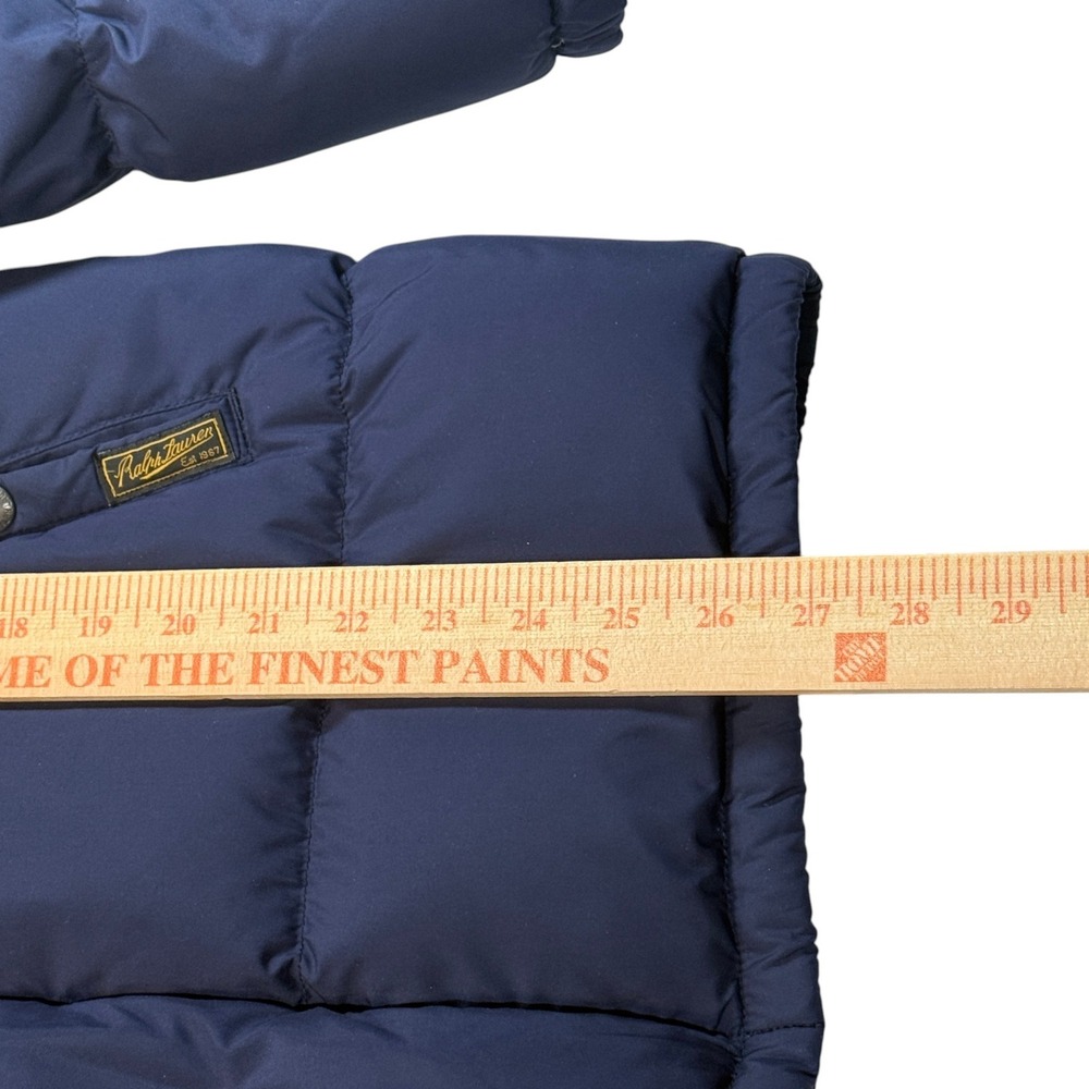 Polo Ralph Lauren Down Puffer Hooded Jacket Youth XL 18-20 Navy Blue Quilted - Picture 8 of 13